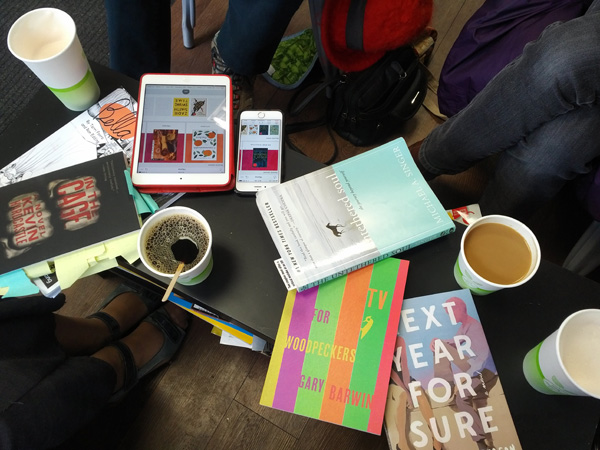 The first meeting of the east end Toronto silent book club, with 4 participants