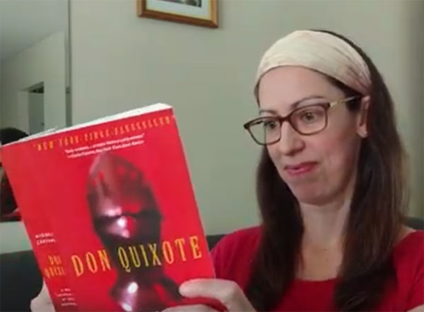 Liza reading Don Quixote