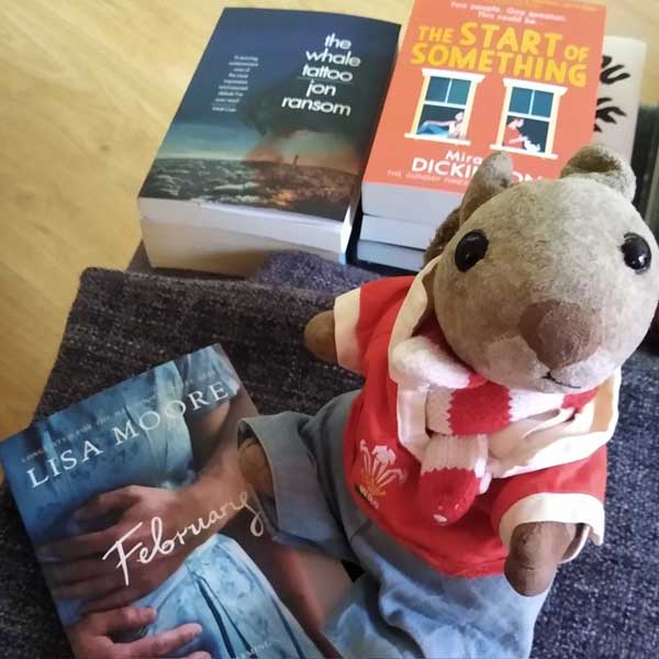 Squizzey with Kathryn's books