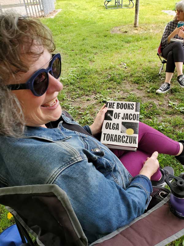 Me in the park with a book